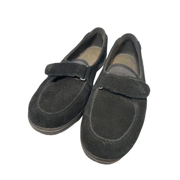Grasshopper Shoes - Grasshopper ladies suede flats black velcro strap